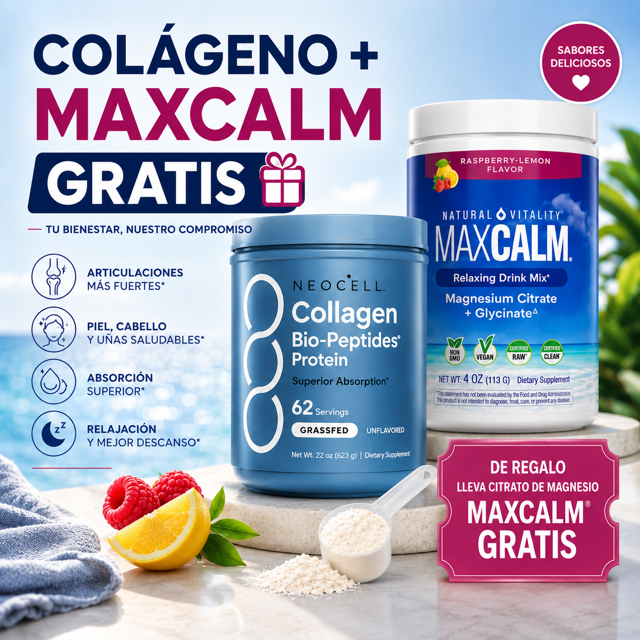 Colágeno Neocell + GRATIS Maxcalm